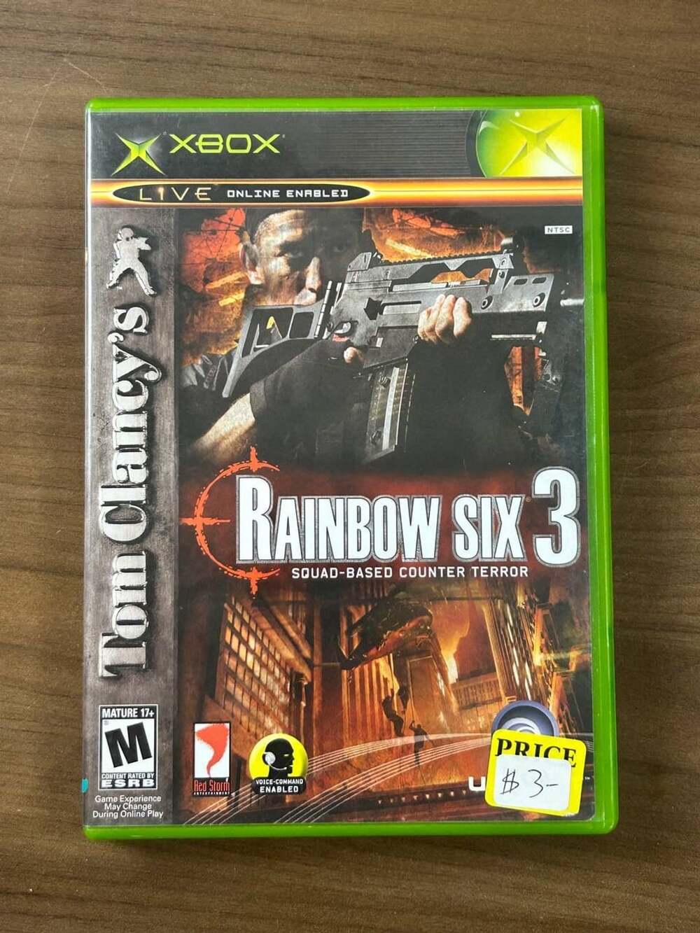 Tom Clancy's Rainbow Six 3 Microsoft Xbox 2003 Game Disc Case Ubisoft